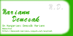 mariann demcsak business card